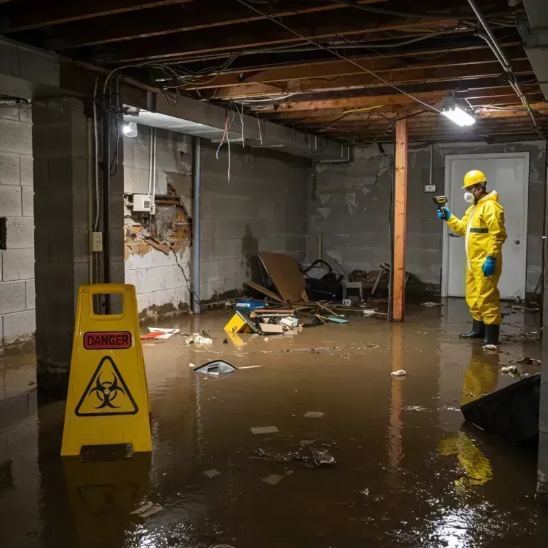 Flooded Basement Electrical Hazard in Central City, KY Property