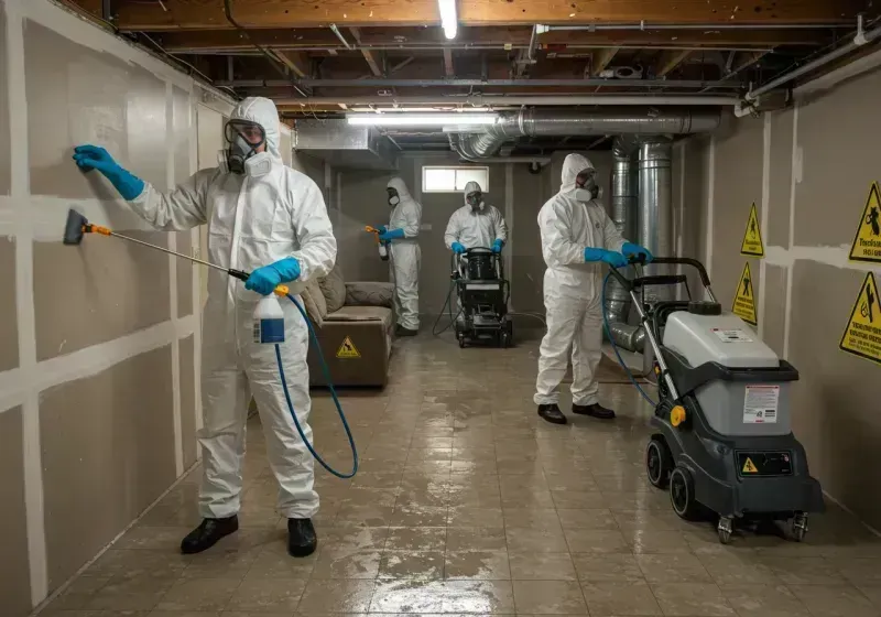 Basement Moisture Removal and Structural Drying process in Central City, KY